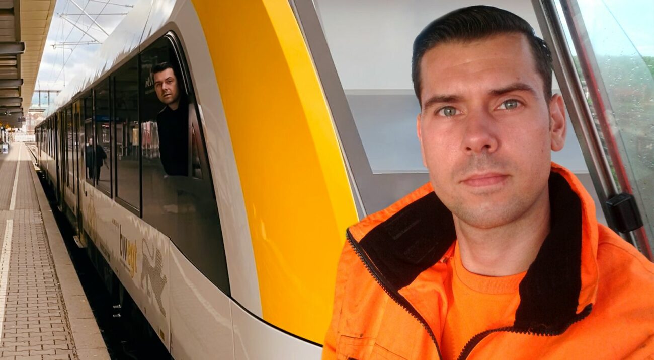 Railmen Daniel Hennig machte eine Umschulung zum Lokführer und sitzt jetzt im Cockpit für die SWEG und bringt Fahrgäste in Süddeutschland von A nach B.